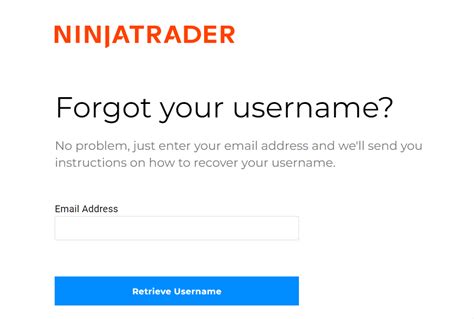 ninjatrader username and password incorrect